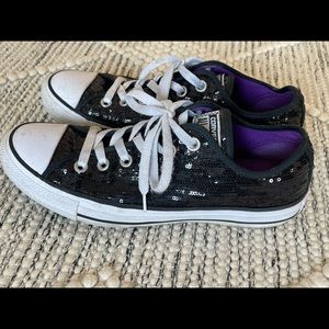 Black sequin converse